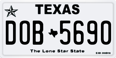TX license plate DOB5690