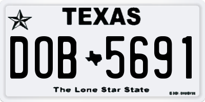 TX license plate DOB5691