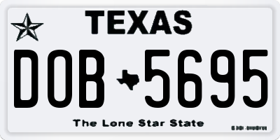 TX license plate DOB5695