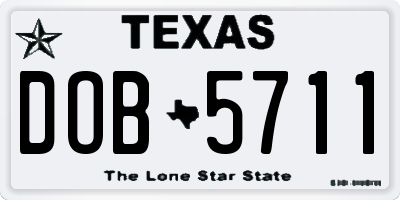 TX license plate DOB5711