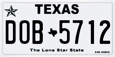 TX license plate DOB5712