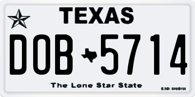 TX license plate DOB5714
