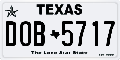 TX license plate DOB5717