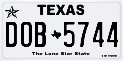 TX license plate DOB5744
