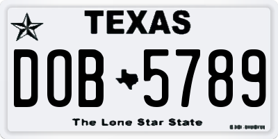 TX license plate DOB5789