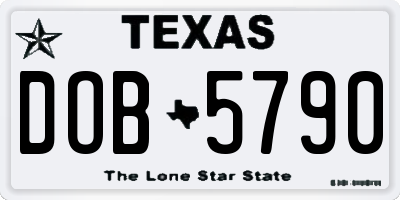 TX license plate DOB5790