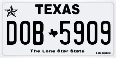 TX license plate DOB5909