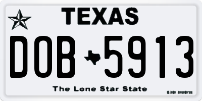 TX license plate DOB5913