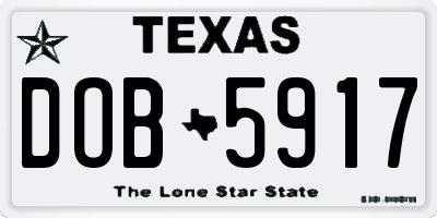 TX license plate DOB5917