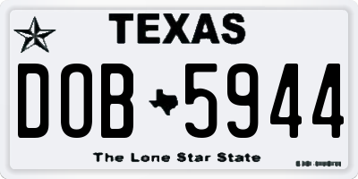 TX license plate DOB5944