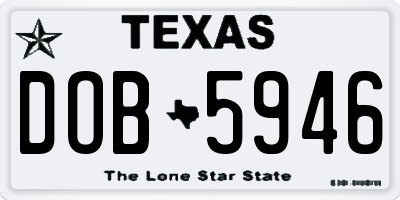 TX license plate DOB5946