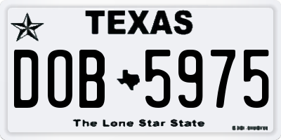 TX license plate DOB5975