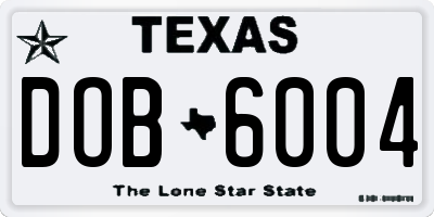 TX license plate DOB6004