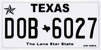TX license plate DOB6027