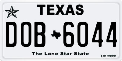 TX license plate DOB6044
