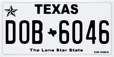 TX license plate DOB6046