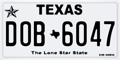 TX license plate DOB6047