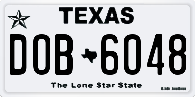 TX license plate DOB6048