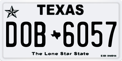 TX license plate DOB6057