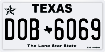 TX license plate DOB6069