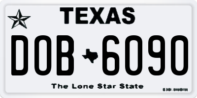 TX license plate DOB6090