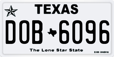 TX license plate DOB6096