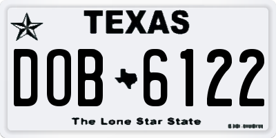 TX license plate DOB6122