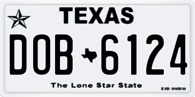 TX license plate DOB6124