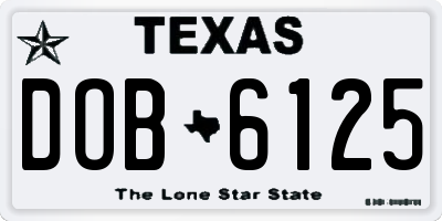 TX license plate DOB6125