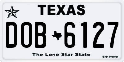 TX license plate DOB6127