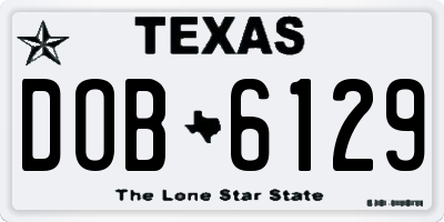 TX license plate DOB6129