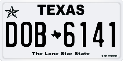 TX license plate DOB6141