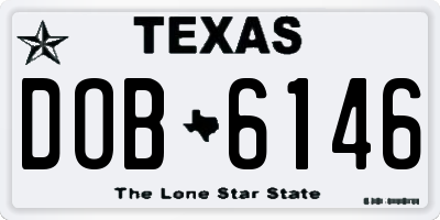 TX license plate DOB6146