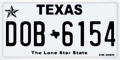 TX license plate DOB6154