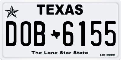 TX license plate DOB6155