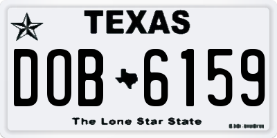 TX license plate DOB6159