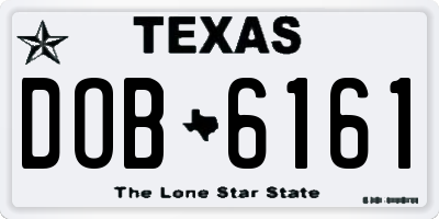 TX license plate DOB6161