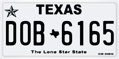 TX license plate DOB6165