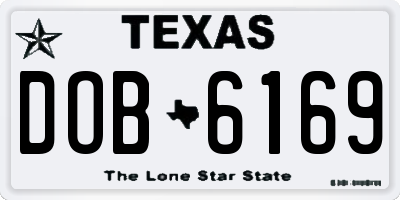 TX license plate DOB6169