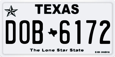 TX license plate DOB6172