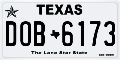 TX license plate DOB6173