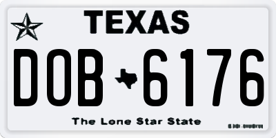 TX license plate DOB6176