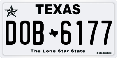 TX license plate DOB6177