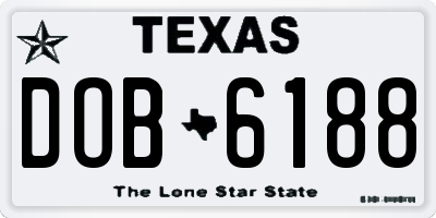 TX license plate DOB6188