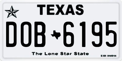 TX license plate DOB6195