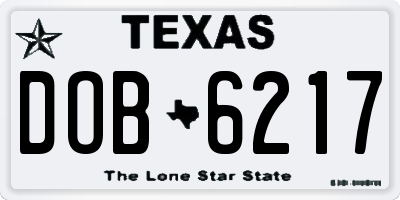 TX license plate DOB6217