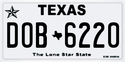 TX license plate DOB6220