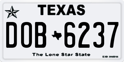 TX license plate DOB6237