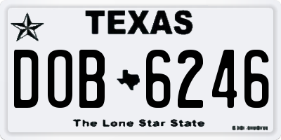 TX license plate DOB6246
