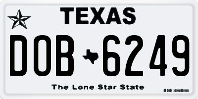 TX license plate DOB6249